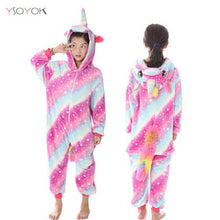 Load image into Gallery viewer, Winter Kigurumi Pajamas Rainbow Unicorn Kids Animal Children Pajamas for Boys Girls Costume Baby Pyjamas Kids Licorne Onesies - Ole Misc.