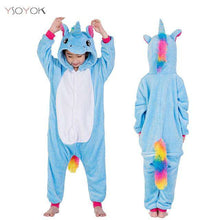 Load image into Gallery viewer, Winter Kigurumi Pajamas Rainbow Unicorn Kids Animal Children Pajamas for Boys Girls Costume Baby Pyjamas Kids Licorne Onesies - Ole Misc.
