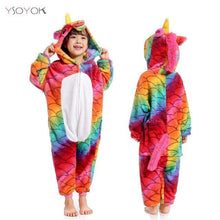 Load image into Gallery viewer, Winter Kigurumi Pajamas Rainbow Unicorn Kids Animal Children Pajamas for Boys Girls Costume Baby Pyjamas Kids Licorne Onesies - Ole Misc.