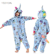 Load image into Gallery viewer, Winter Kigurumi Pajamas Rainbow Unicorn Kids Animal Children Pajamas for Boys Girls Costume Baby Pyjamas Kids Licorne Onesies - Ole Misc.