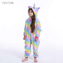 Load image into Gallery viewer, Winter Kigurumi Pajamas Rainbow Unicorn Kids Animal Children Pajamas for Boys Girls Costume Baby Pyjamas Kids Licorne Onesies - Ole Misc.