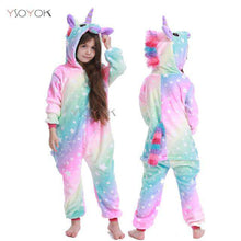 Load image into Gallery viewer, Winter Kigurumi Pajamas Rainbow Unicorn Kids Animal Children Pajamas for Boys Girls Costume Baby Pyjamas Kids Licorne Onesies - Ole Misc.