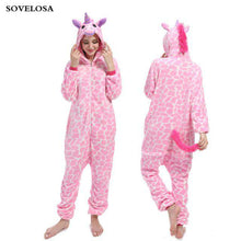 Load image into Gallery viewer, Kigurumi Pajamas For Women Adults Winter Flannel Cartoon Cosplay Jumpsuit Animal Onesie Unicorn Sleepwear Stich Pijama Unicornio - Ole Misc.