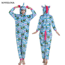 Load image into Gallery viewer, Kigurumi Pajamas For Women Adults Winter Flannel Cartoon Cosplay Jumpsuit Animal Onesie Unicorn Sleepwear Stich Pijama Unicornio - Ole Misc.