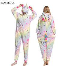 Load image into Gallery viewer, Kigurumi Pajamas For Women Adults Winter Flannel Cartoon Cosplay Jumpsuit Animal Onesie Unicorn Sleepwear Stich Pijama Unicornio - Ole Misc.
