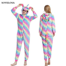 Load image into Gallery viewer, Kigurumi Pajamas For Women Adults Winter Flannel Cartoon Cosplay Jumpsuit Animal Onesie Unicorn Sleepwear Stich Pijama Unicornio - Ole Misc.