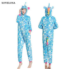 Load image into Gallery viewer, Kigurumi Pajamas For Women Adults Winter Flannel Cartoon Cosplay Jumpsuit Animal Onesie Unicorn Sleepwear Stich Pijama Unicornio - Ole Misc.