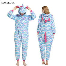Load image into Gallery viewer, Kigurumi Pajamas For Women Adults Winter Flannel Cartoon Cosplay Jumpsuit Animal Onesie Unicorn Sleepwear Stich Pijama Unicornio - Ole Misc.