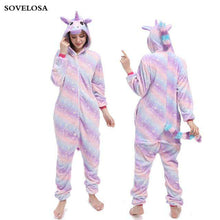 Load image into Gallery viewer, Kigurumi Pajamas For Women Adults Winter Flannel Cartoon Cosplay Jumpsuit Animal Onesie Unicorn Sleepwear Stich Pijama Unicornio - Ole Misc.