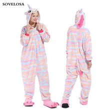 Load image into Gallery viewer, Kigurumi Pajamas For Women Adults Winter Flannel Cartoon Cosplay Jumpsuit Animal Onesie Unicorn Sleepwear Stich Pijama Unicornio - Ole Misc.