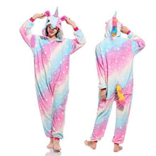 Load image into Gallery viewer, Kigurumi Pajamas For Women Adults Winter Flannel Cartoon Cosplay Jumpsuit Animal Onesie Unicorn Sleepwear Stich Pijama Unicornio - Ole Misc.