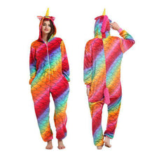 Load image into Gallery viewer, Kigurumi Pajamas For Women Adults Winter Flannel Cartoon Cosplay Jumpsuit Animal Onesie Unicorn Sleepwear Stich Pijama Unicornio - Ole Misc.
