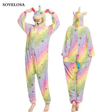Load image into Gallery viewer, Kigurumi Pajamas For Women Adults Winter Flannel Cartoon Cosplay Jumpsuit Animal Onesie Unicorn Sleepwear Stich Pijama Unicornio - Ole Misc.