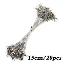 Load image into Gallery viewer, 20PCS Anti Bite Steel Fishing Line Steel Wire Leader With Swivel Fishing Accessory - Ole Misc.