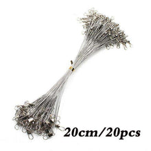 Load image into Gallery viewer, 20PCS Anti Bite Steel Fishing Line Steel Wire Leader With Swivel Fishing Accessory - Ole Misc.