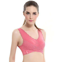 Load image into Gallery viewer, M-3XL Women Underwear Sexy Lingerie Lace Solid Color Cross Side Buckle Wireless Push up Breathable Sleep Sports Bra - Ole Misc.