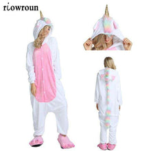 Load image into Gallery viewer, Unicorn Pajamas Onesie Animal Women Kigurumi Stitch Adult Hooded Sleepwear Winter Flannel Christmas Deer Shark Unicornio Pijamas - Ole Misc.
