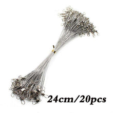 Load image into Gallery viewer, 20PCS Anti Bite Steel Fishing Line Steel Wire Leader With Swivel Fishing Accessory - Ole Misc.