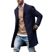 Load image into Gallery viewer, Mens Wool Jackets Winter Men's High-quality Wool Coat Casual Slim Collar Wool Coat Men's Long Cotton Collar Trench Coat - Ole Misc.