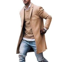 Load image into Gallery viewer, Mens Wool Jackets Winter Men's High-quality Wool Coat Casual Slim Collar Wool Coat Men's Long Cotton Collar Trench Coat - Ole Misc.