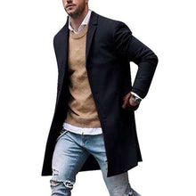 Load image into Gallery viewer, Mens Wool Jackets Winter Men's High-quality Wool Coat Casual Slim Collar Wool Coat Men's Long Cotton Collar Trench Coat - Ole Misc.