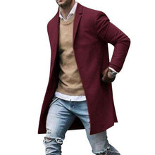 Load image into Gallery viewer, Mens Wool Jackets Winter Men's High-quality Wool Coat Casual Slim Collar Wool Coat Men's Long Cotton Collar Trench Coat - Ole Misc.