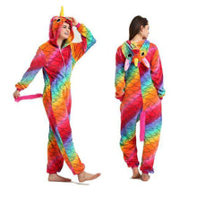 Load image into Gallery viewer, 2019  Adults Animal Pajamas Sets Cartoon Sleepwear Unicorn Onesies Stitch Kigurumi Unicornio Women Men Warm Flannel Hooded - Ole Misc.