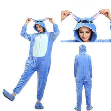 Load image into Gallery viewer, 2019  Adults Animal Pajamas Sets Cartoon Sleepwear Unicorn Onesies Stitch Kigurumi Unicornio Women Men Warm Flannel Hooded - Ole Misc.