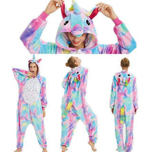 Load image into Gallery viewer, 2019  Adults Animal Pajamas Sets Cartoon Sleepwear Unicorn Onesies Stitch Kigurumi Unicornio Women Men Warm Flannel Hooded - Ole Misc.