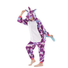 Load image into Gallery viewer, 2019  Adults Animal Pajamas Sets Cartoon Sleepwear Unicorn Onesies Stitch Kigurumi Unicornio Women Men Warm Flannel Hooded - Ole Misc.