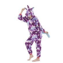 Load image into Gallery viewer, 2019  Adults Animal Pajamas Sets Cartoon Sleepwear Unicorn Onesies Stitch Kigurumi Unicornio Women Men Warm Flannel Hooded - Ole Misc.