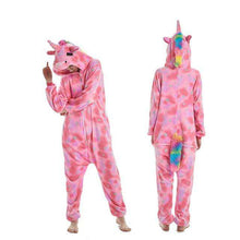 Load image into Gallery viewer, 2019  Adults Animal Pajamas Sets Cartoon Sleepwear Unicorn Onesies Stitch Kigurumi Unicornio Women Men Warm Flannel Hooded - Ole Misc.