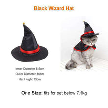 Load image into Gallery viewer, Funny Cat Costume Halloween Wizard Hat Disguise Accessories For Cats Christmas New Year Suit For Small Dogs Pet Photo Props - Ole Misc.