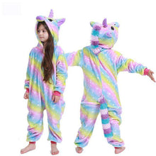 Load image into Gallery viewer, Kids Kigurumi Onesie Unicorn Pajamas For Children Animal Cartoon Blanket Sleepers Baby Costume Winter Boy Girl Licorne Jumspuit - Ole Misc.