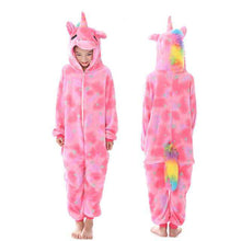 Load image into Gallery viewer, Kids Kigurumi Onesie Unicorn Pajamas For Children Animal Cartoon Blanket Sleepers Baby Costume Winter Boy Girl Licorne Jumspuit - Ole Misc.