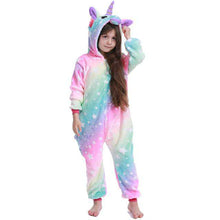 Load image into Gallery viewer, Kids Kigurumi Onesie Unicorn Pajamas For Children Animal Cartoon Blanket Sleepers Baby Costume Winter Boy Girl Licorne Jumspuit - Ole Misc.