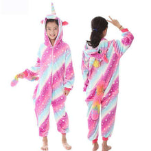 Load image into Gallery viewer, Kids Kigurumi Onesie Unicorn Pajamas For Children Animal Cartoon Blanket Sleepers Baby Costume Winter Boy Girl Licorne Jumspuit - Ole Misc.