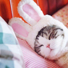 Load image into Gallery viewer, 1pc Short Plush Cute Cartoon Rabbit Ear Pet Cat Dog Puppy Hat Cap Halloween Costume Cosplay Masquerade Party Gift Pet Supplies - Ole Misc.