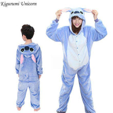 Load image into Gallery viewer, Kigurumi Unicorn Pajama Adult Animal Stitch Onesie Boys Girls Women Men  Couple 2019 Winter Pajama Suit Sleepwear Flannel Pijama - Ole Misc.