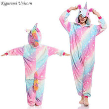 Load image into Gallery viewer, Kigurumi Unicorn Pajama Adult Animal Stitch Onesie Boys Girls Women Men  Couple 2019 Winter Pajama Suit Sleepwear Flannel Pijama - Ole Misc.
