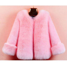 Load image into Gallery viewer, Children's Girls Fur Coat Winter Jackets Kids Faux Fur Coats Hooded Overcoat Thicken Topcoat Toddler Warm Town Clothes - Ole Misc.