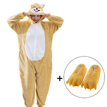 Load image into Gallery viewer, Akita Dog Kigurumi Women Girl Onesie Cute Animal Cartoon Shiba inu Overall Winter Warm Soft Flannel Suit Home Wear Unisex 2019 - Ole Misc.