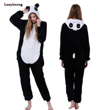 Load image into Gallery viewer, Cute Cartoon Kigurumi Panda Pajamas Hooded Onesie Adult Women Animal Unicorn Nightie Kugurumi Sleepwear Fleece Overalls Jumpsuit - Ole Misc.