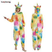 Load image into Gallery viewer, Cute Cartoon Kigurumi Panda Pajamas Hooded Onesie Adult Women Animal Unicorn Nightie Kugurumi Sleepwear Fleece Overalls Jumpsuit - Ole Misc.