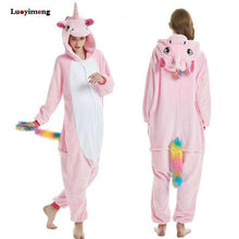 Load image into Gallery viewer, Cute Cartoon Kigurumi Panda Pajamas Hooded Onesie Adult Women Animal Unicorn Nightie Kugurumi Sleepwear Fleece Overalls Jumpsuit - Ole Misc.