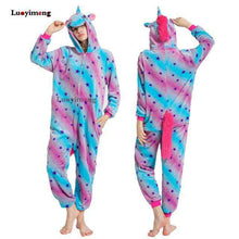 Load image into Gallery viewer, Cute Cartoon Kigurumi Panda Pajamas Hooded Onesie Adult Women Animal Unicorn Nightie Kugurumi Sleepwear Fleece Overalls Jumpsuit - Ole Misc.
