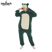 Load image into Gallery viewer, Snorlax Kigurumi Slippers Cartoon Suit Pokemon Onesies Adult Men Women Couple Pajama Cute Funny Hooded Polar Fleece Overalls - Ole Misc.