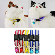 Load image into Gallery viewer, Adjustable Luminous Pet Collar Polyester Dog Collar Black Buckle Reflective Bell Collar Comfortable Fit for Cat Puppy Kitten Dog - Ole Misc.