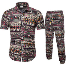 Load image into Gallery viewer, Men's Sets Shirts + Trousers Two-piece Suite Short sleeve Ethnic Costumes Summer Fashion male clothing Casual Printing 5XL - Ole Misc.