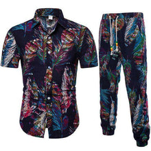 Load image into Gallery viewer, Men's Sets Shirts + Trousers Two-piece Suite Short sleeve Ethnic Costumes Summer Fashion male clothing Casual Printing 5XL - Ole Misc.